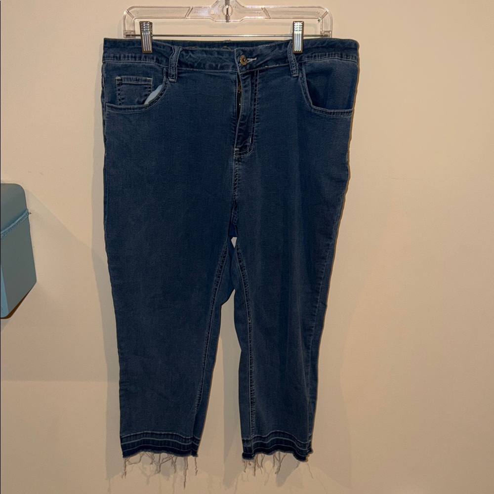 Dark Blue Cropped Women's Jeans